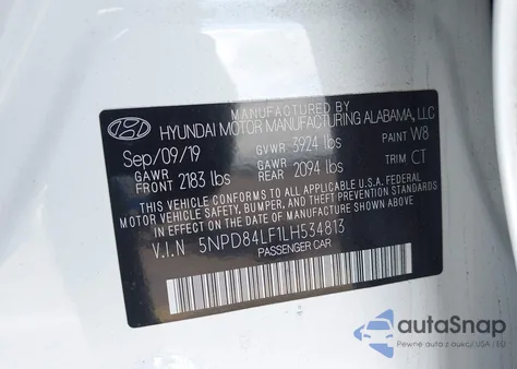 2020 Hyundai Elantra Value Edition from USA, damaged, VIN 5NPD84LF1LH534813